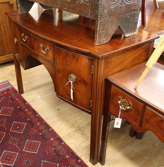 A 1920s mahogany bowfronted sideboard W.122cm
